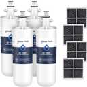 GLACIER FRESH for LG LT700P Refrigerator Water Filter, Replacement for LT700PC, ADQ36006101, ADQ36006102, RWF1200A, Kenmore 9690, AGF80300801, LFXC24726S, LMXS27626S 4 Packs