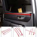 Aunginsy Car Inner Door Panel Strips Trim Compatible with Toyota Tundra Crew Max 2022-2026, Pickup Truck Front Rear Door Armrest Panel Molding Decorative Cover Protector ABS Interior Accessories