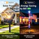 Solar American Flag Lights Outdoor, 8 Piece Solar Flag Light Set with 8 Modes 4th of July Decorations Outdoor, Red White and Blue Solar Pathway Lights for Patriotic 250th Anniversary Garden Decor
