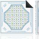 Blue and Green Floral Mahjong Mat 31.5"x31.5", Grandmillennial Hydrangea Flower Non-Slip Mahjong Mat Accessories for Dominoes Poker Card Board and Tile Games Gifts
