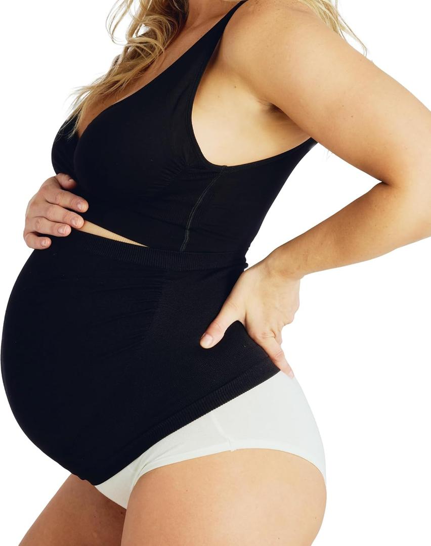 Belly Bandit Belly Boost Maternity Support Band - Ultra-Soft Pregnancy Abdominal Band w/ Breathable Knit - Comfortable Discreet Stretch Support for Growing Bellies & Lower Back Relief (X-Large, Black)