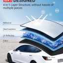 BASENOR 2017-2020 Tesla Model 3 Sunshade Roof, Front & Rear Glass Roof Sun Shades with Storage Bag, Sunroof Shade Blocking Heat Cover for Model 3 Interior Accessories Grey
