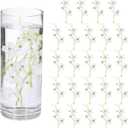 uxcell 24Pcs Floating Flowers for Centerpieces, White Pea Flower Silk Faux Flower Heads for Floating Candles Vases Filler Party Home Table Wedding Centerpieces Decoration