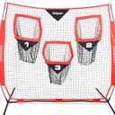 GoSports Football Throwing Net - 8 x 8 ft or 6 x 6 ft Nets - Choose Black or Red
