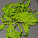 Kaei&Shi Strappy Harness, All Adjustable, Underwire Racerback, 4pc Garter Set (Neon Green)