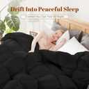 Feather and Down Fiber Comforter Insert Queen Size, 100% Cotton Cover, All Season Black Duvet Insert, Fluffy Soft Hotel Luxury Bedding for Bedroom, 90 x 90 Inches