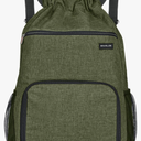 Drawstring Backpack with Wet Pocket & Shoe Compartment, Water-Resistant Sports Gym Swim String Bag for Women Men(Dark Green)
