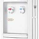 Water Cooler Dispenser 5 Gallon, Top Loading Water Dispenser Hot and Cold Water Dispenser with Storage Cabinet Child Safety Lock for Home Office, White