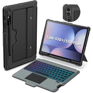 Nillkin for Samsung Galaxy Tab S10+ Plus Detachable Keyboard Case with 7 Backlit, Kickstand,Trackpad,S Pen Holder, for Samsung Tablet S10 Plus Keyboard Case,S10+ 5G Tablet Case 12.4''