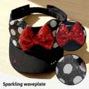 Sparkly Mouse Ears Visor Hat for Adult Women, Adjustable Sun Visor Cap with Sequin Mouse Ears Bow, Cute Party Headwear Glitter Visor Hat with Ears for Theme Parks & Festivals Black (Black, S)