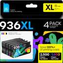 iNKPAD 936XL 936e Ink Cartridges Combo Pack Compatible with HP 936XL 936 XL Ink Cartridges Replacement for HP OfficeJet Pro 9110 9120 9130 9730 9720 Printers(4 Pack, BK/C/M/Y)