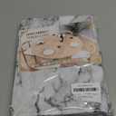 UMINEUX Round Fitted Vinyl Tablecloth with Elastic Edged & Flannel Backing, Waterproof Wipeable Round Table Cover for Indoor Outdoor Patio Use - Fits Tables up to 45" - 56" Diameter(WhiteMarble)