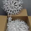 Brightown Snowflake Lights Outdoor, 2 Sets Total 20 Large Snowflake Christmas Pathway Lights, Christmas Decorations Outside Yard Sidewalk Walkway Driveway Marker Stake, White