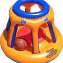 SWIMLINE Inflatable Pool Basketball Hoop Floating Or Poolside Game Giant Shootball Multiple Scoring Ports For Kids & Adults Swimming Splash Hoops With Water Basketball Pools Toy Outdoor Summer Hoops