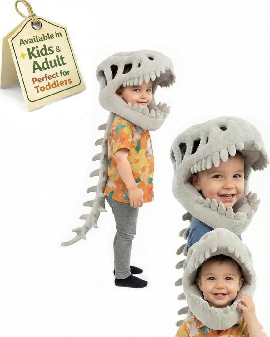 Dinosaur Skeleton Costume Plush Wearable Dino Outfit with Headgear Spine for Kids Adult Halloween Cosplay Dress Up Spinosaurus