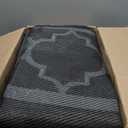 GlowSol Outdoor Rug 8x10 for Patios Waterproof Mat Outdoor Plastic Straw Rug Clearance, Reversible Carpet for Rv,Modern Outside Carpet for Porch, Deck, Camper, Balcony, Backyard, Picnic,Black Grey