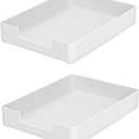 Desk Letter Tray, 2PCS A4 Size Plastic Stackable File Document Organizer, Office Desktop File Paper Holder, Book Storage Rack,Anti-Skid Stacking Support for Office Supplies (White)