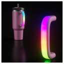 6 Colors LED Light-Up Tumbler Handle for Stanley 40oz/30oz, Comfortable Water Bottle Handle for Stanley Tumbler-Compatible with 40oz Stanley Cup Accessories, Use for Outdoor, Party, Home (Peony)