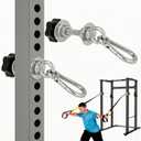 Heavy-Duty Power Rack Attachments, Quick-Install Home Gym Accessories for 2x2, 2x3 & 3x3 Power Racks, Fits 1/2", 5/8" & 1" Holes (Silver 2-Pack)