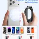 [2025 Upgraded] Mag Safe Phone Ring Holder, SUPERONE Adjustable Magnetic Kickstand & Removable Phone Grip Compatible with Wireless Charging Only for iPhone 17 &16 & 15 & 14 & 13 & 12 Series - Black