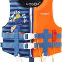 GOSEN Toddler Swim Vest Kids Floaties - Swim Jacket for 1-8 Years (24-80LBS) - Children Pool Float with Dual Adjustable Safety Straps, Swimming Aid for Boys and Girls