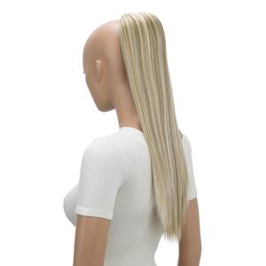 CAISHA 22" Hairpiece Ponytail Extension Drawstring Voluminous Straigtht Natural Blonde With Highlights PH528