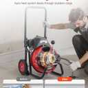 VEVOR Drain Cleaner Machine 100 FT x 1/2 Inch, Auto Feed Sewer Snake Auger on Wheels, Portable Drain Cleaning Machine with 4 Cutters & Air-activated Foot Switch for 2" to 6" Pipes
