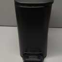TIPGO Slim Bathroom Trash Can with Lid Soft Close, Step Pedal, 6 Liter / 1.6 Gallon Stainless Steel Trash Bin, Small Garbage Cans for Bedroom, Office, Kitchen (Matte Black)