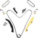 Engine Timing Chain Kit with Tensioner & Guide Compatible with Ford Edge F-150 Explorer Flex Mustang Taurus, for Lincoln MKS MKX MKZ V6 3.5L 3.7L DOHC, AT4Z6K297B, AT4Z6K297A (without water pump)