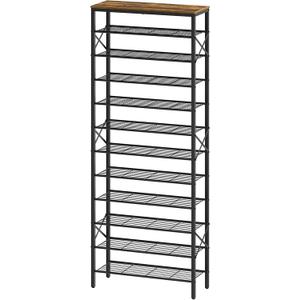 YATINEY 12 Tier Shoe Rack, Large Capacity Shoe Storage Organizer Holds 48 Pairs, Sturdy and Stable, for Entryway, Hallway, Closet, Dorm Room, Rustic Brown SS12BR, 27.8" x 10.8" x 79.3"