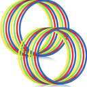 Libima 16 Pcs Toy Color Hoop for Kids, Detachable Adjustable Light Weight Plastic Colored Hoops Toy Circles for Party Games, Dance, Dog Agility (28 Inch, Green, Blue, Red, Yellow)