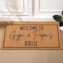 Nana Papa Welcome Doormat for Grandma Grandparents, Gigi Mimi Gifts from Grandkids Granddaughter, Birthday Gifts for Front Porch Decor(Gigi and Papa,29 x 17 Inch)