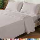 Extra Thick Heavyweight King Size 4 Piece Sheet Set  High End Super Luxury Bed Set  Premium Heavyweight Hotel Quality Sheets with Deep Pockets - Easy-Fit - Soft, Warm and Wrinkle Free - Light Grey