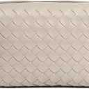 Woven Leather Dumpling Bag Dinner Handbag For Women Purse Hobo Bag Crossbody Shoulder Clutch Evening Wedding Box Bags (Sand Colored)