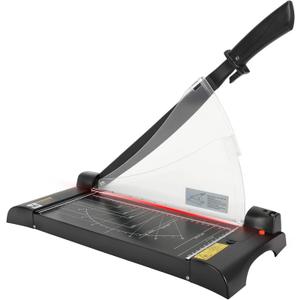 12.5" Guillotine Paper Cutter with Laser, Paper Trimmer with Safety Guard and Blade Lock, Heavy Duty Metal Base, 10 Sheet Capacity Paper Slicer for Crafting, Classroom and Office