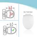 SS114 Toilet Seat Replacement Compatible with TOTO, Elongated Soft Close Toilet Seat for SS113/SS154/SS204/SS214/SS224, Transitional Heavy Duty Oval Toilet Seats, 2-Pack Toilet Bolts and Nuts, White