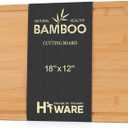 Hiware Extra Large Bamboo Cutting Board for Kitchen, Heavy Duty Wood Cutting Board with Juice Groove, 100% Organic Bamboo, Pre Oiled, 18" x 12" x 0.6" (Natural)