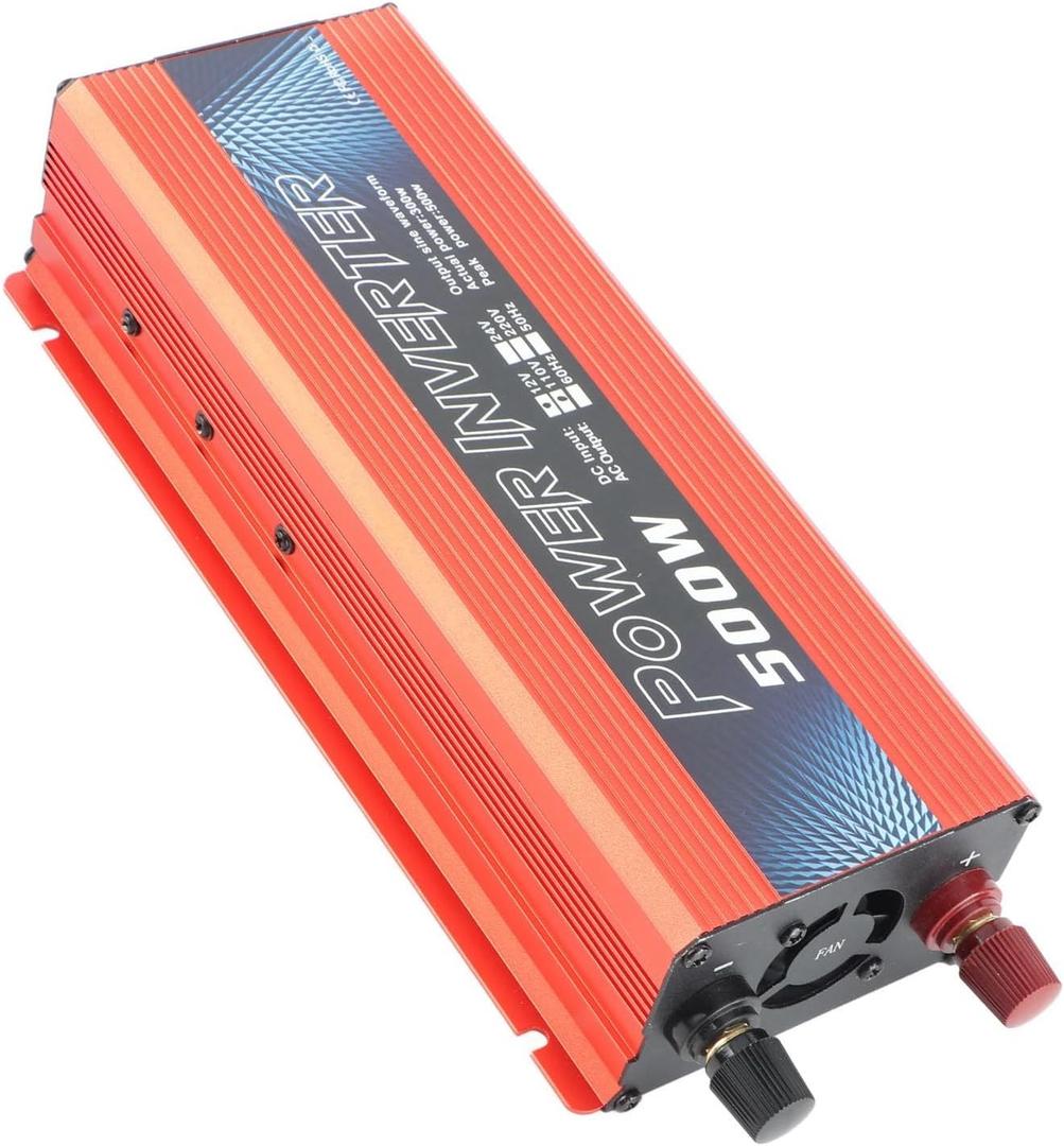 500 Watt Inverter, Car Power Inverter Sine Converter with USB Port Cooling Fan 500W DC 12V to AC for Charging Laptops, Fans, Game Consoles (110V) (Red)