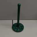 Cast Iron Paper Towel Holder, Vintage Chic Pumpkin Pattern Weighted Base Roll Paper Towel Holder Stand for Kitchen Bathroom Countertops, Green