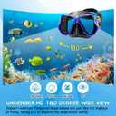Greatever Dry Snorkel Set,Panoramic Wide View Anti-Fog Scuba Diving Mask,Professional Snorkeling Gear for Adults Kids Black Blue