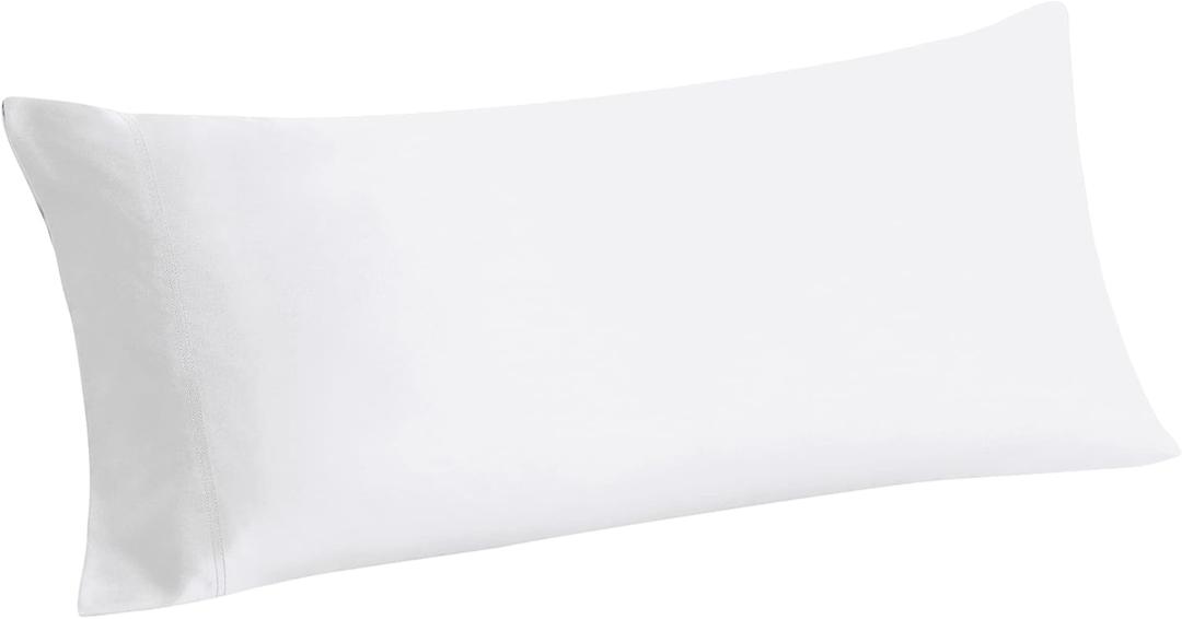 BEDELITE Body Pillow Cover, Rayon Made from Bamboo, Cooling Body Pillow Pillowcase for Hot Sleepers and Night Sweats, Breathable & Silky Soft Full Long Pillow Case Cover (White, 20x54 Inches)