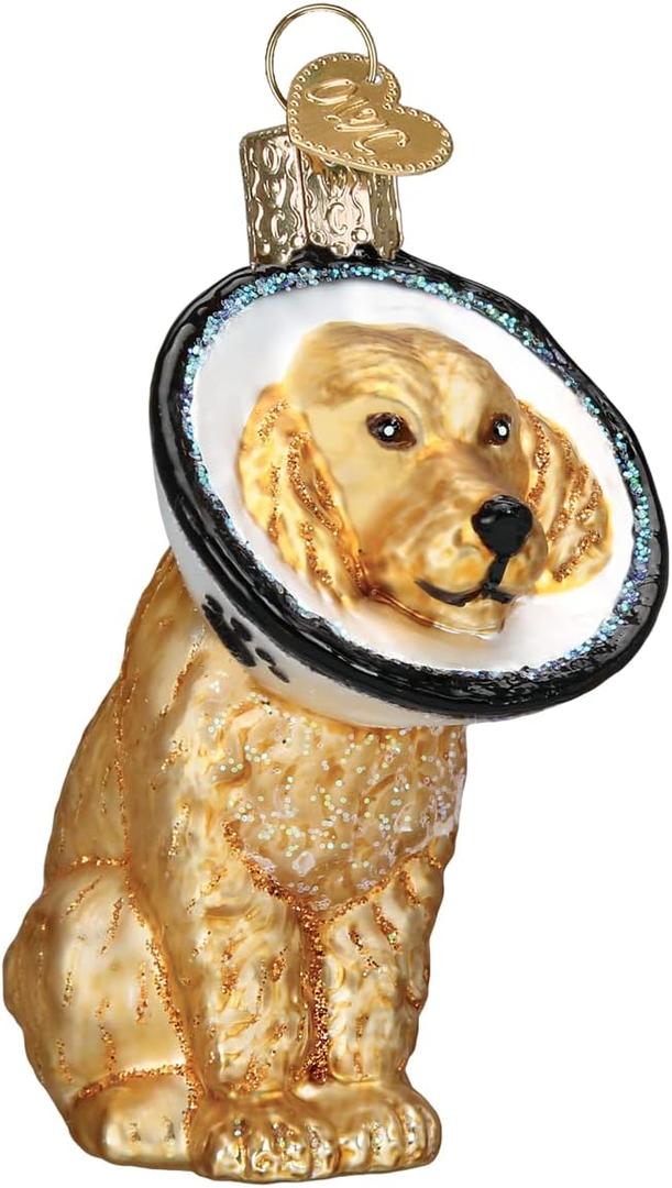 Old World Christmas Cone of Shame Dog Glass Blown Ornament for Christmas Tree