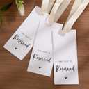 24 Pcs Reserved Seating Tag with Ribbon Wedding Chair Tags Signs for Wedding Ceremony Reserved Seat Sign Hanging with Ribbon for Important Events Church Pews Ceremony Seating (Beige)