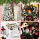 24 Pcs Christmas Glitter Berries Stems, 8.8" H Artificial Christmas Picks for Xmas Tree Ornaments, Holiday Wreath DIY Crafts, Xmas and Home Decor (Gold, White)