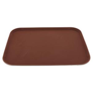 G.E.T. NS-1520-BR BPA-Free Non-Slip Plastic Rectangular Serving Tray, 15" x 20", Brown