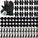48 Pcs Winter Beanie Hat Glove Scarf Set Bulk Fleece Windproof Ski Glove Plaid Scarves Warm Beanie Cap for Women Men Homeless