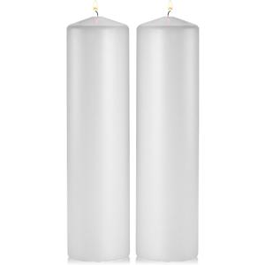 White Pillar Candles - Set of 2 Unscented Pillar  3x12 inches for Wedding Centerpiece candle, Home Decor and Holiday Celebrations