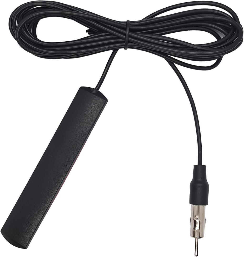 Universal Car Radio Antenna for AM/FM HD Radio - Hidden Windshield Adhesive Patch Antenna with DIN Plug, Compatible with Car Truck SUV Boat Stereo Receivers & Amplifiers