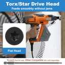 #8x2-1/2 Collated Drywall Screws, 1000PCS Wood Screws with Torx Drive, Black Drywall Screws with Sharp Point & Coarse Thread, Includes Free 150MM Star Bit