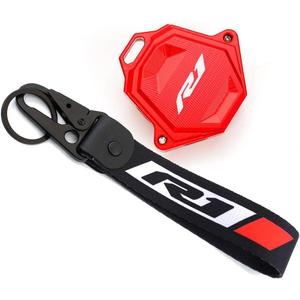 MOWOK For Yamaha YZFR1 YZF R1 Accessories Motorcycle Key Shell Cover Case & Badge Keyring (Red)